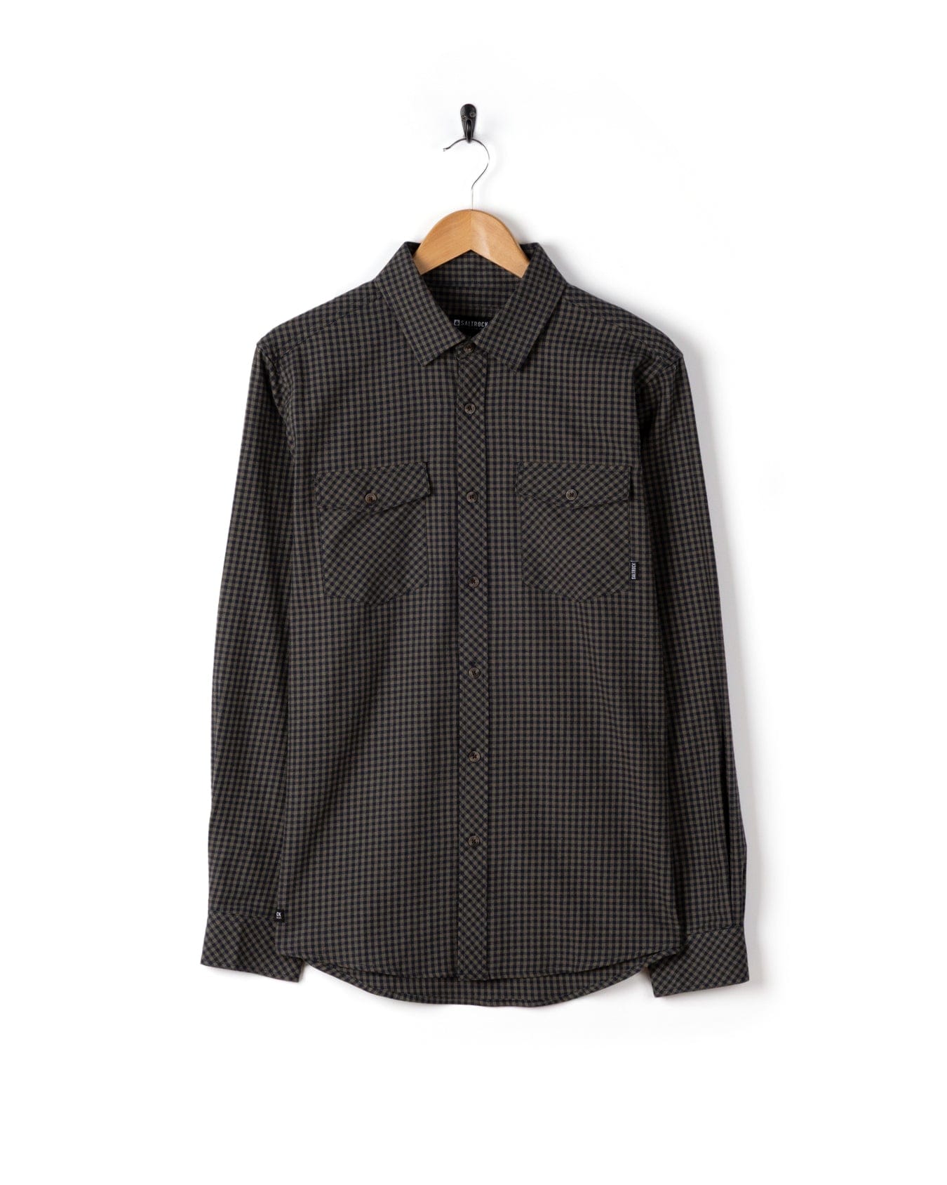 Miles - Mens Flannel Shirt - Green/Navy Check