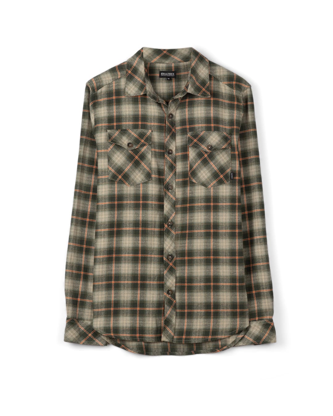 Miles Mens Flannel Shirt in Green Check