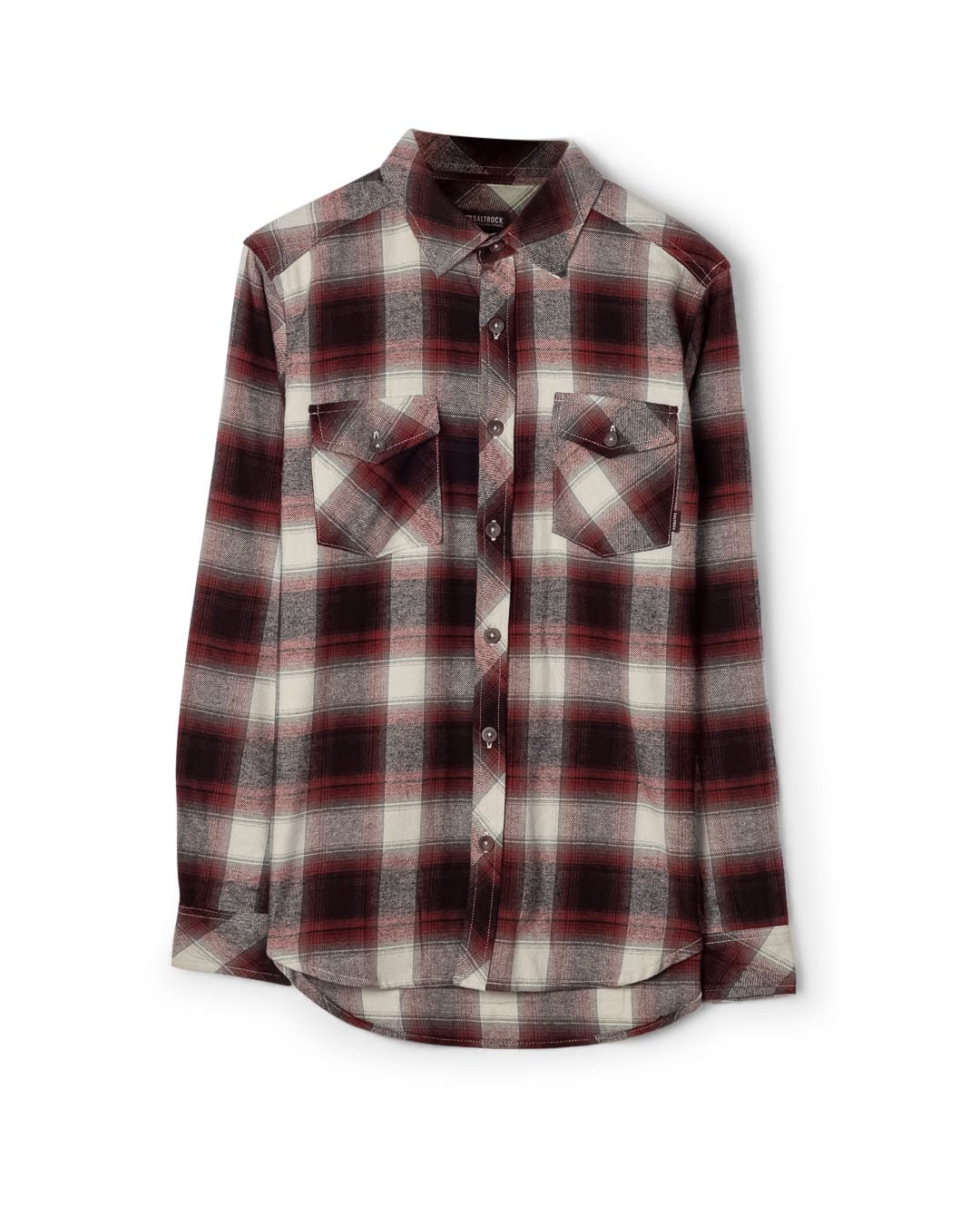 Miles Mens Flannel Shirt in Dark Red