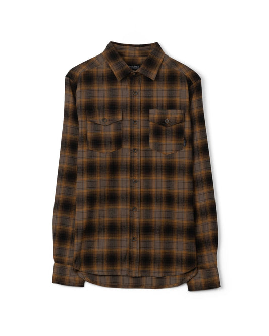 Miles Mens Long Sleeve Shirt In Brown