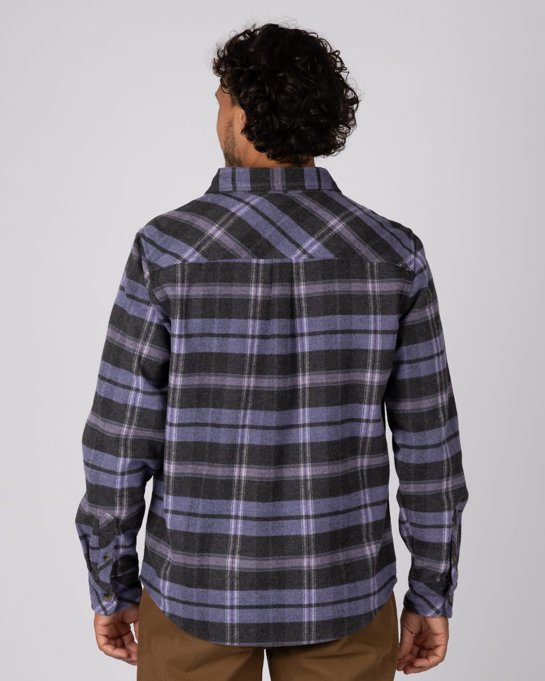 Wilfred Mens Check Flannel Shirt in Purple