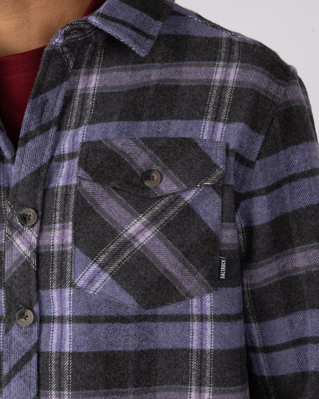 Wilfred Mens Check Flannel Shirt in Purple