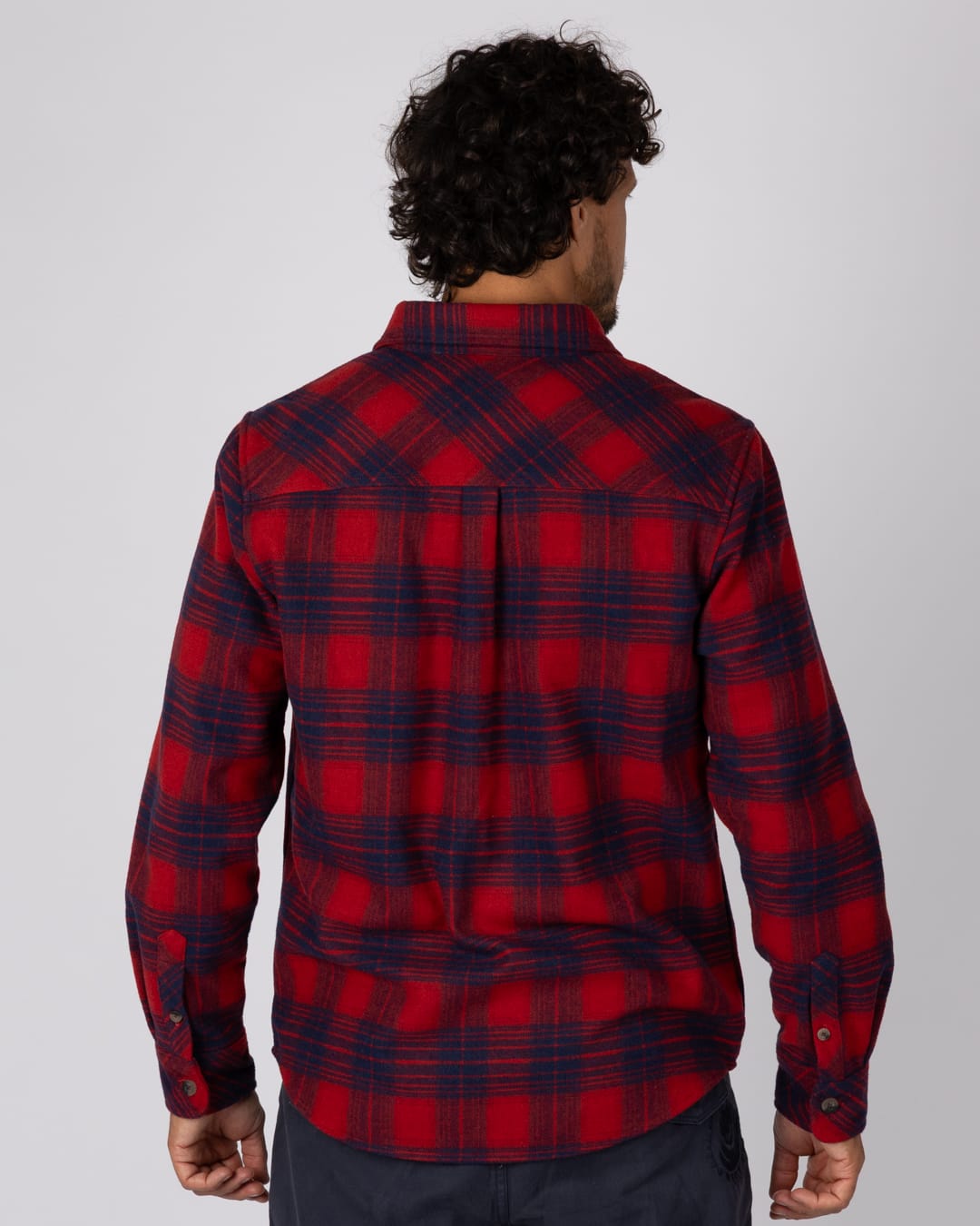 Wilfred Mens Check Flannel Shirt in Red