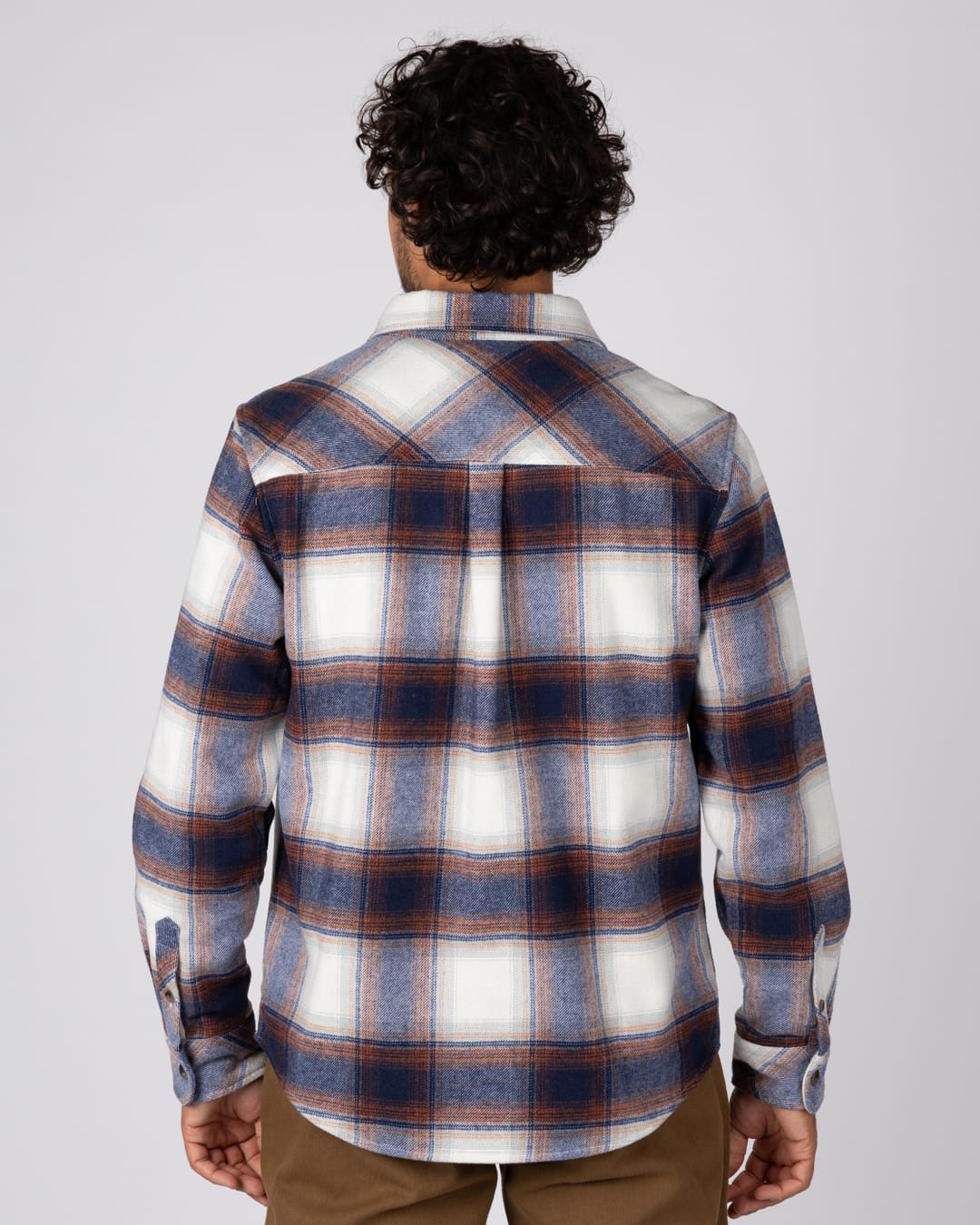 Wilfred Mens Check Flannel Shirt in Blue