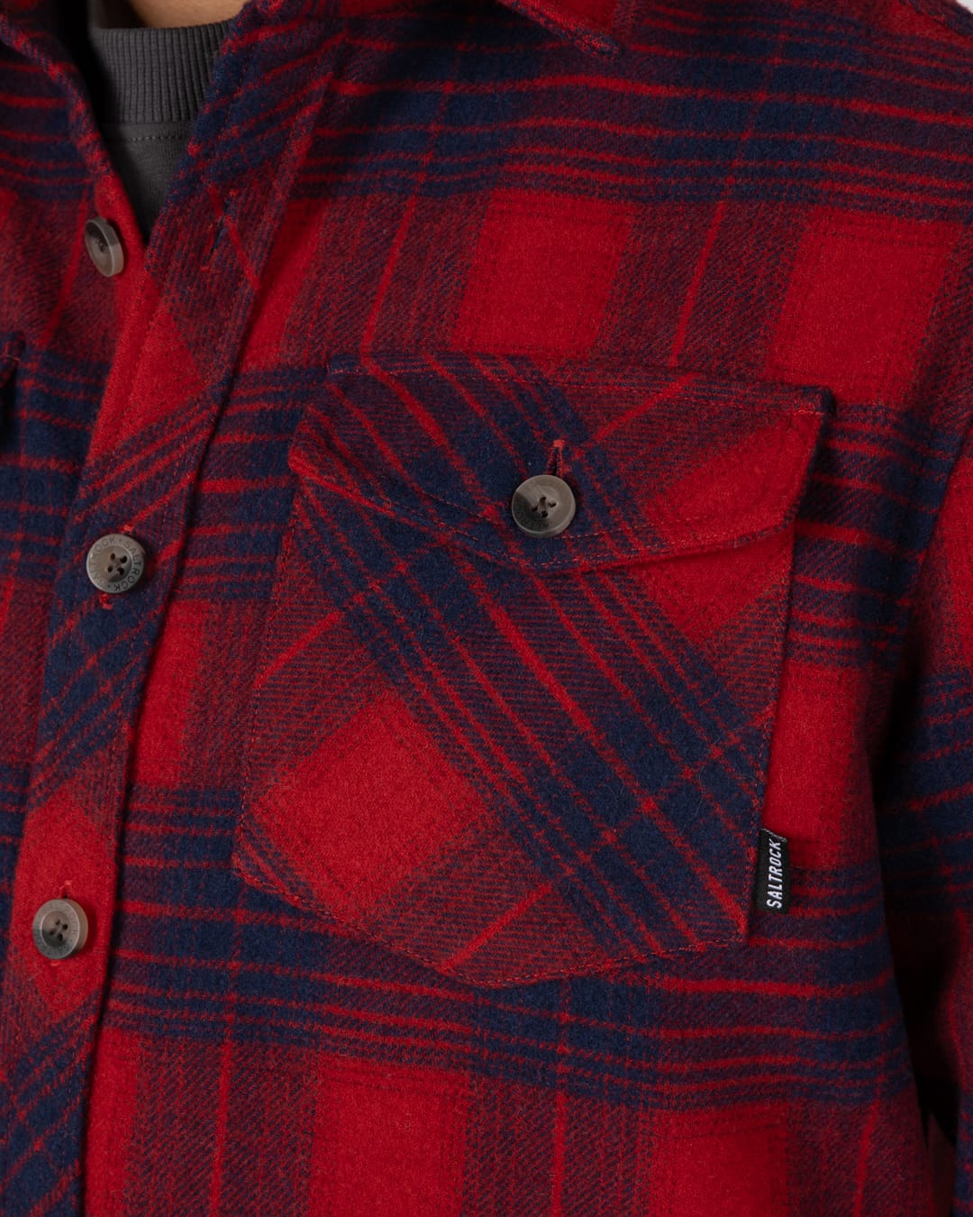 Wilfred Mens Check Flannel Shirt in Red