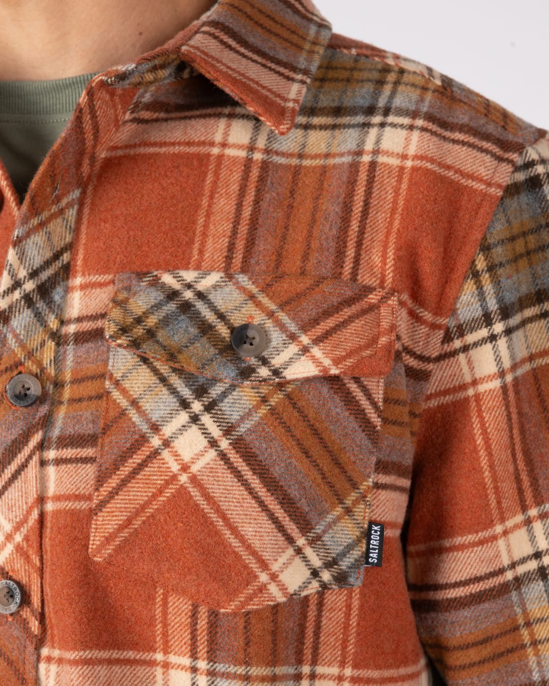 Wilfred Mens Check Flannel Shirt in Orange
