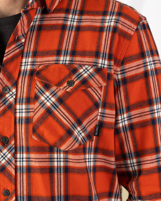 James - Mens Flannel Shirt - Orange