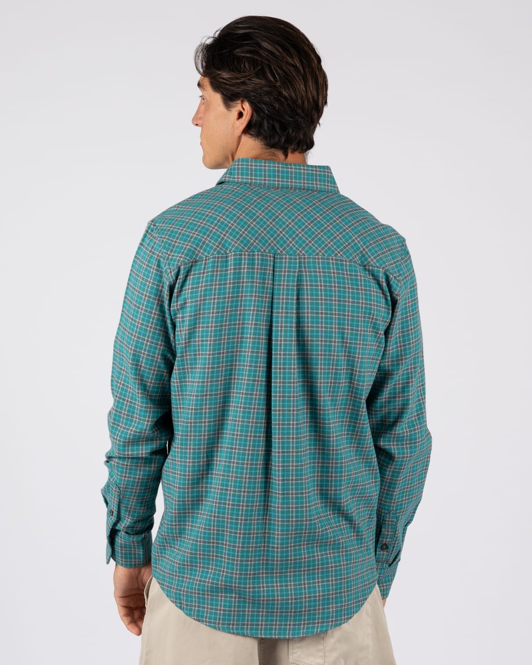 Nyjah Mens Flannel Shirt in Dark Green
