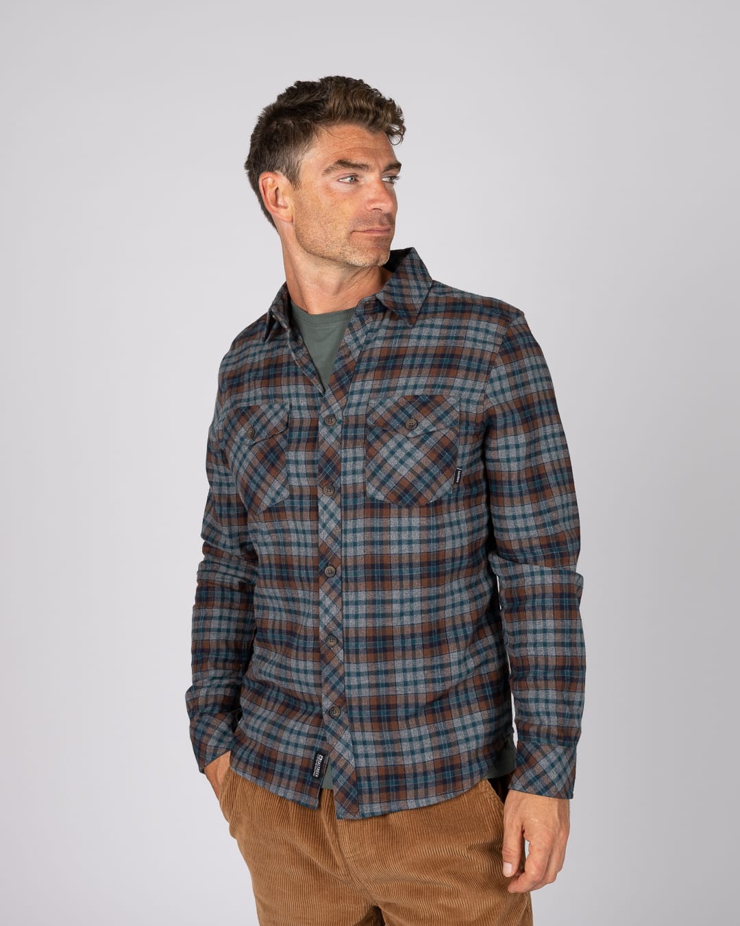 Raith Mens Long Sleeve Shirt In Brown