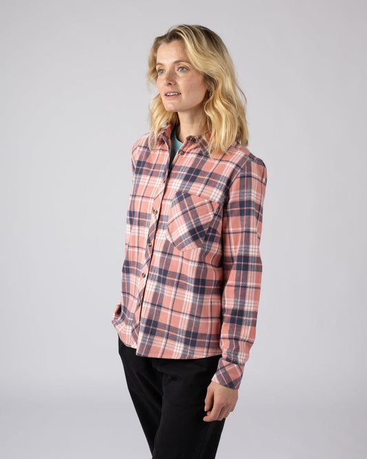 Rosalin Womens Check Shirt in Pink