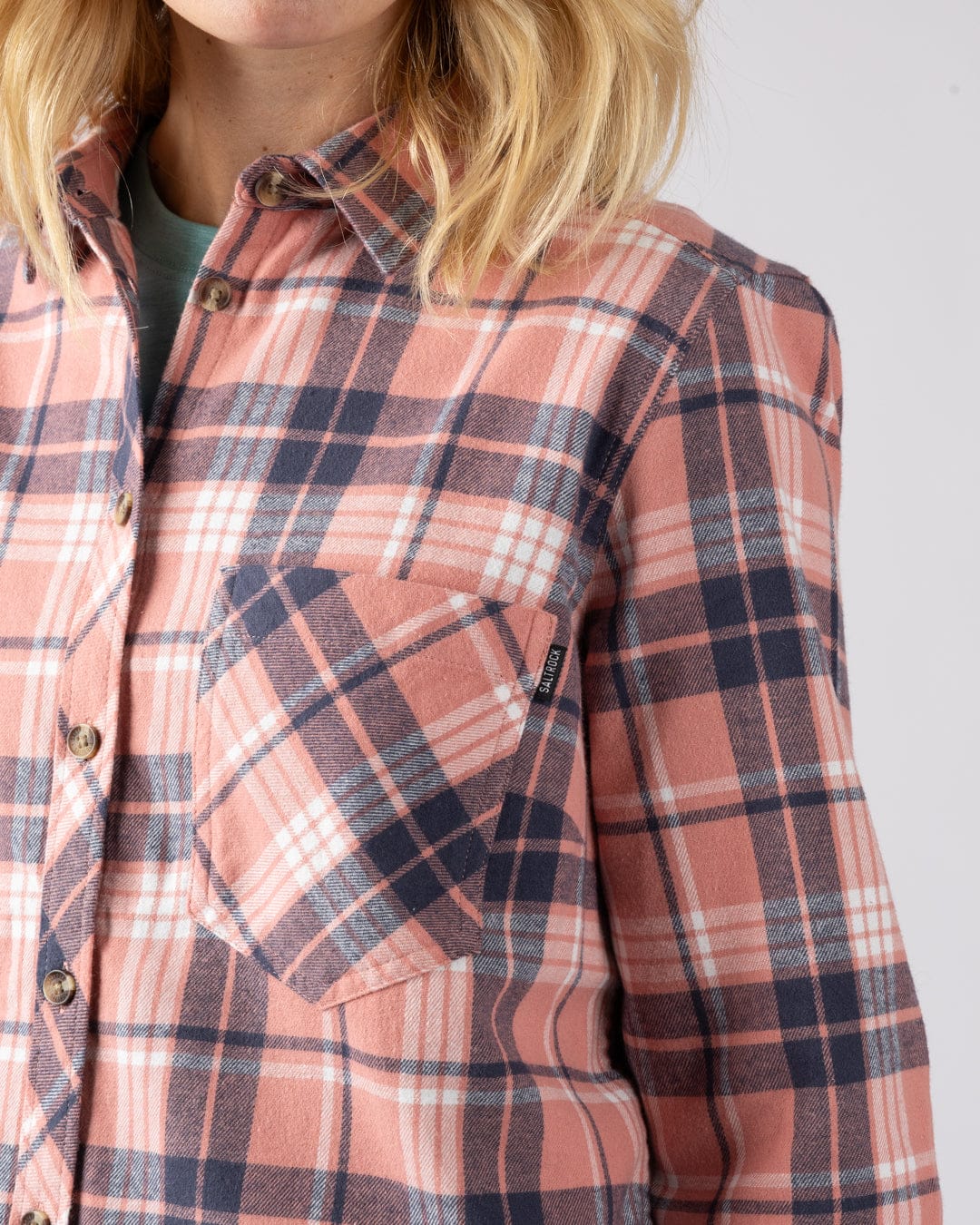Rosalin Womens Check Shirt in Pink