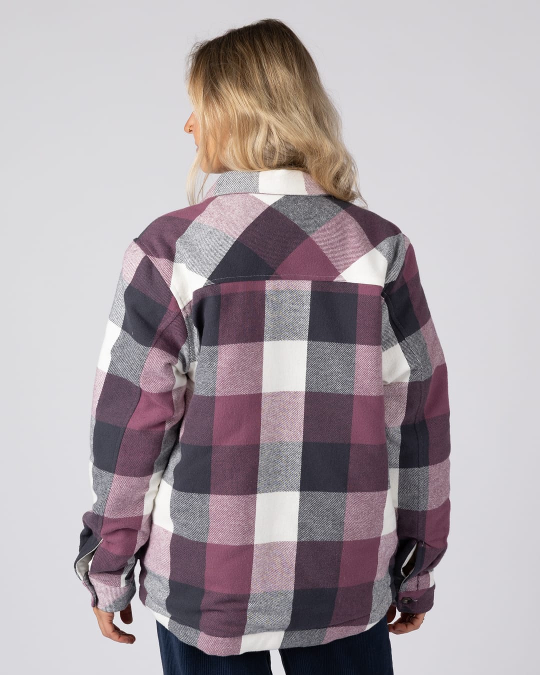Knox Womens Quilted Shirt in Dark Pink