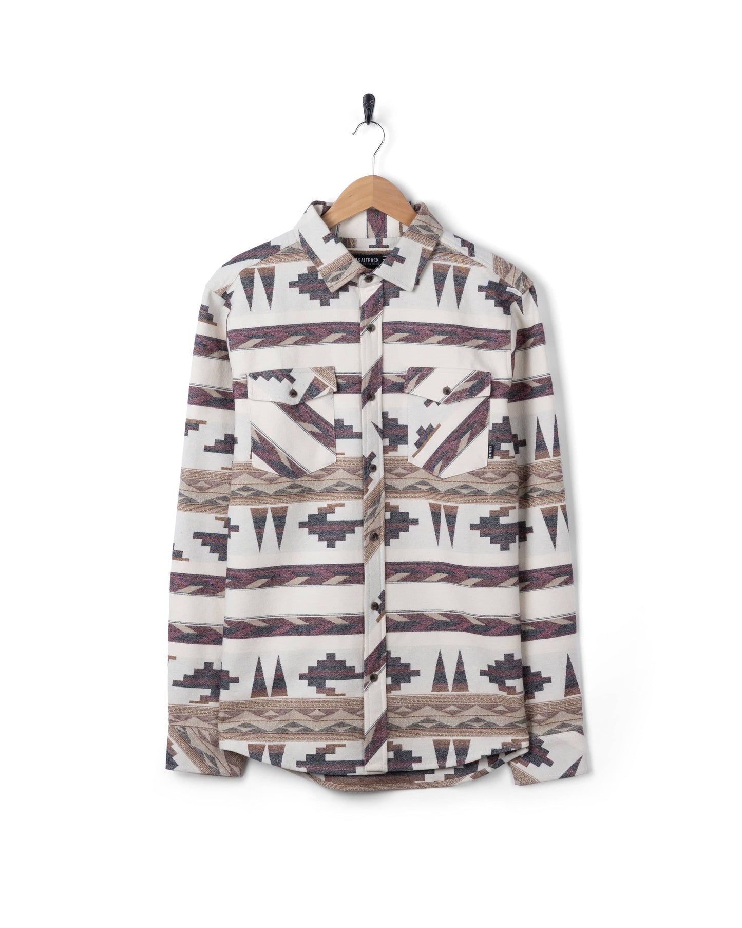 Asher Mens Jacquard Shirt in Cream