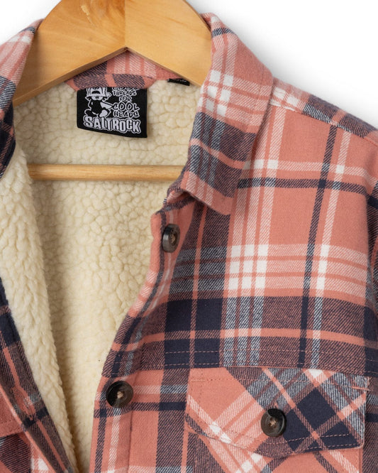 Nettie Kids Flannel Long Sleeve Shirt in Pink