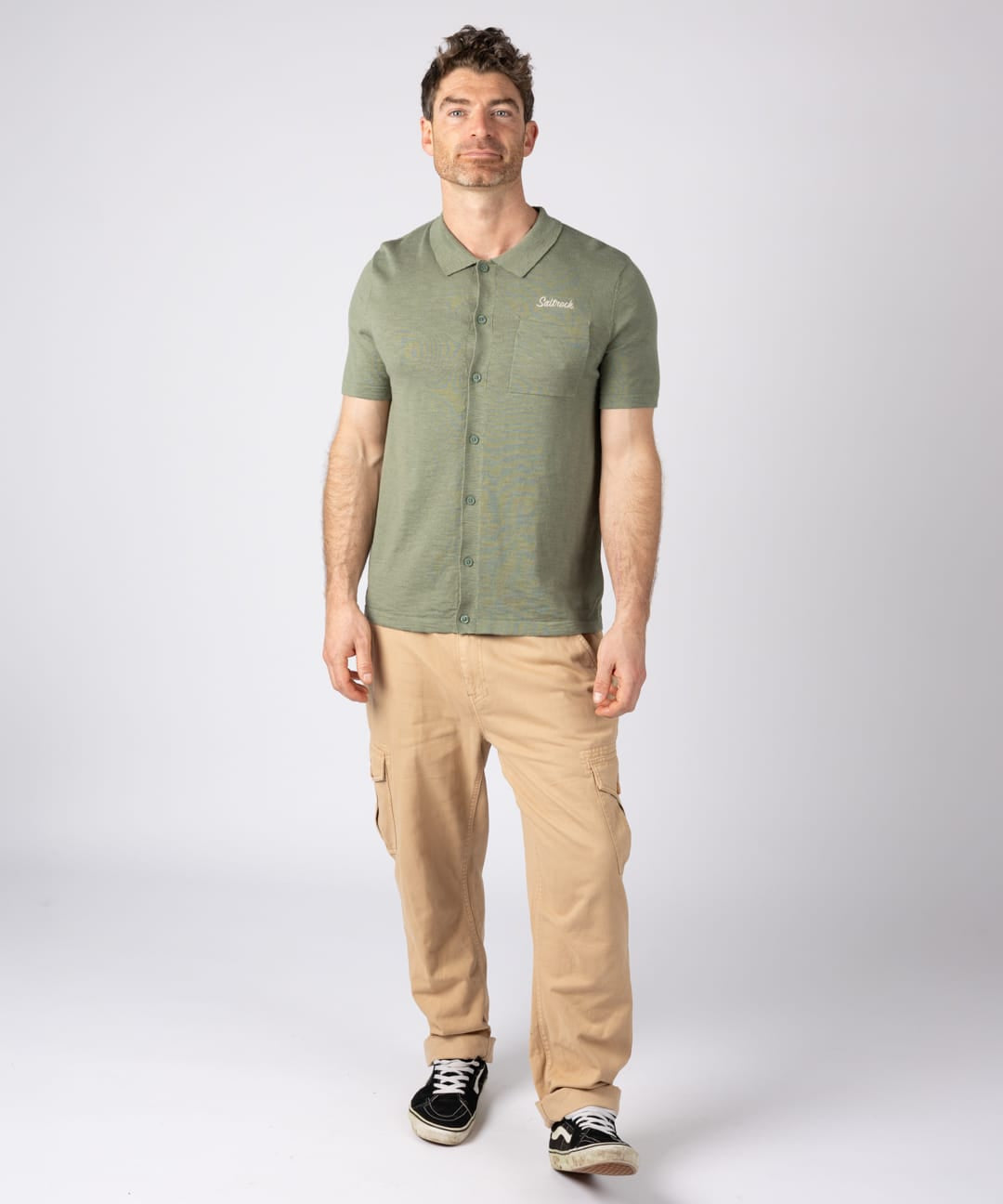 Caspian Men Short Sleeve Shirt in Light Green