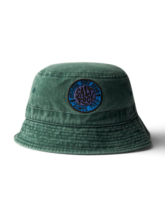 Green SR Original bucket hat with a blue Saltrock badge on a white background.