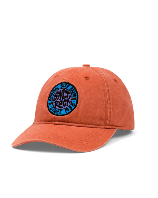 Burnt Orange SR Original Cap with a blue circular Saltrock logo on the front and an adjustable strap.