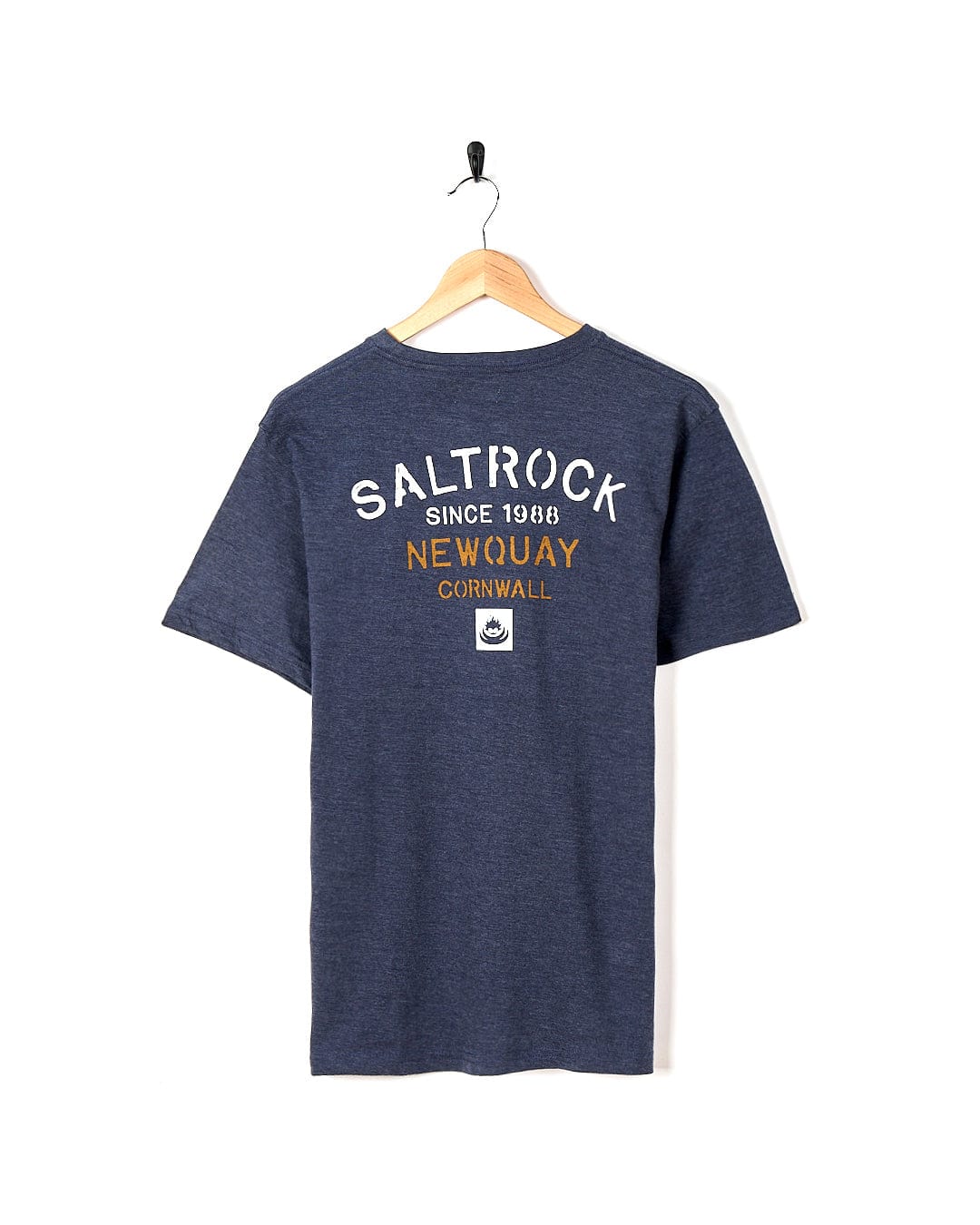 A Stencil - Location T-Shirt - Newquay - Blue by Saltrock t-shirt.