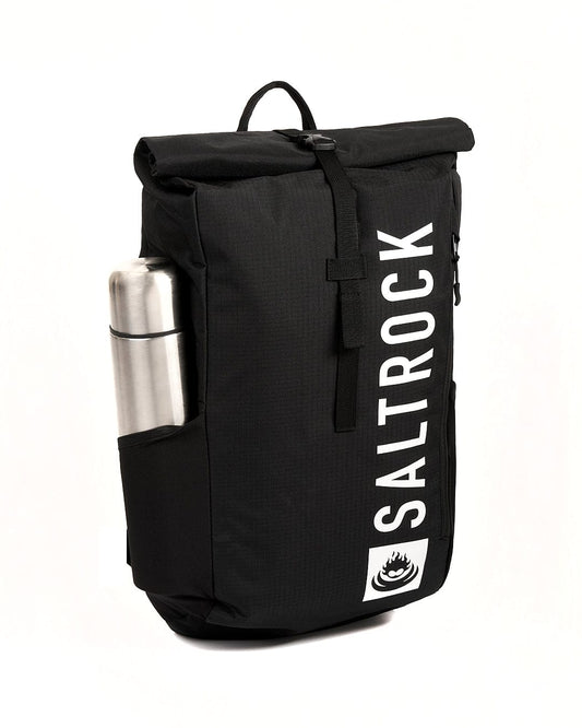 A Streamline black backpack with the brand name Saltrock on it.
