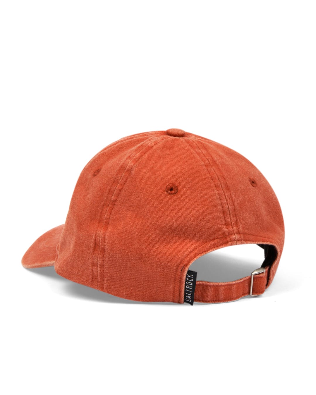 Sunburst Cap - Burnt Orange with Saltrock branding and adjustable strap against a white background.