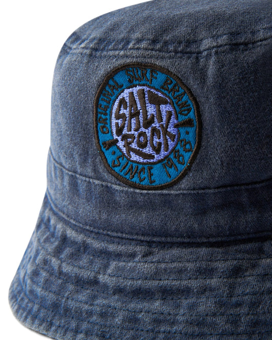 Saltrock SR Original - Bucket Hat - Dark Blue with embroidered Saltrock badge and ventilation.