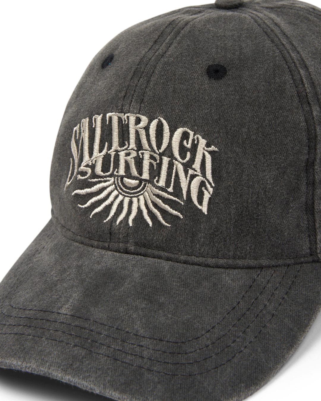 Dark Grey Sunburst Cap with Saltrock logo embroidered branding.