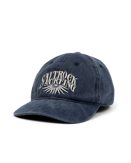 Sunburst Cap - Dark Blue with Saltrock branding embroidered logo on white background.
