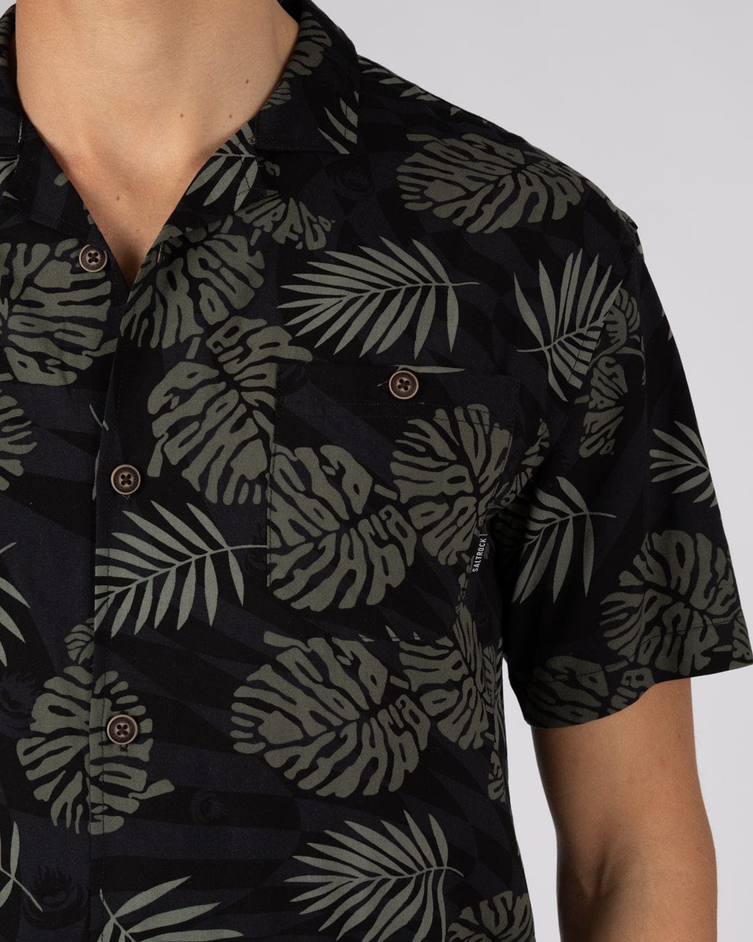 Warp Surf Resort Mens Oversized Short Sleeve Shirt in Dark Grey