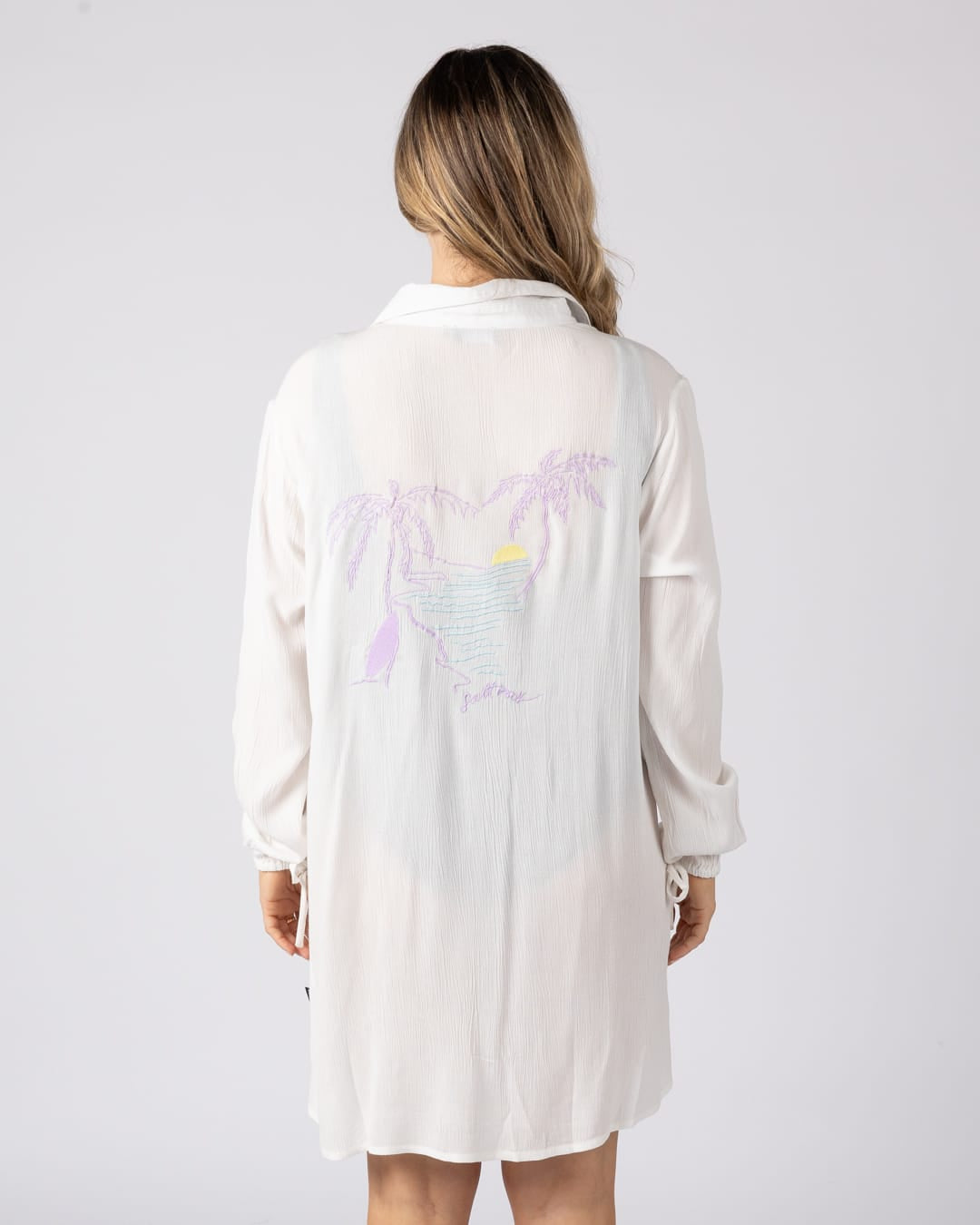 Saltwater Womens Oversize Beach Shirt in Cream