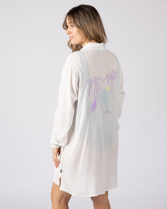 Saltwater Womens Oversize Beach Shirt in Cream