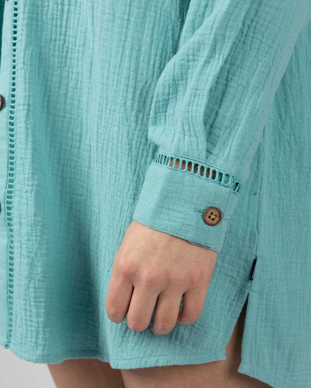 Calma Womens Oversized Beach Shirt in Blue