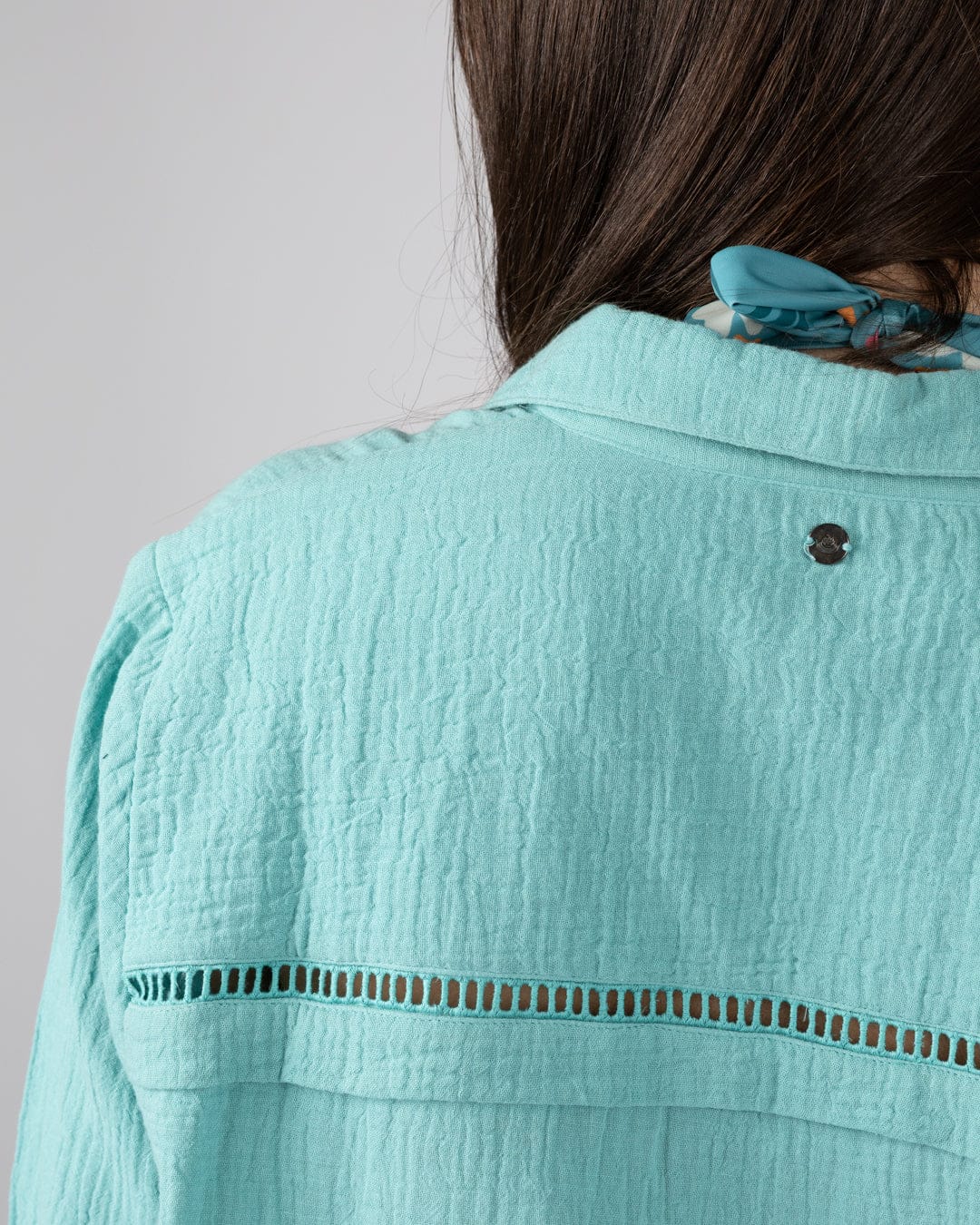 Calma Womens Oversized Beach Shirt in Blue