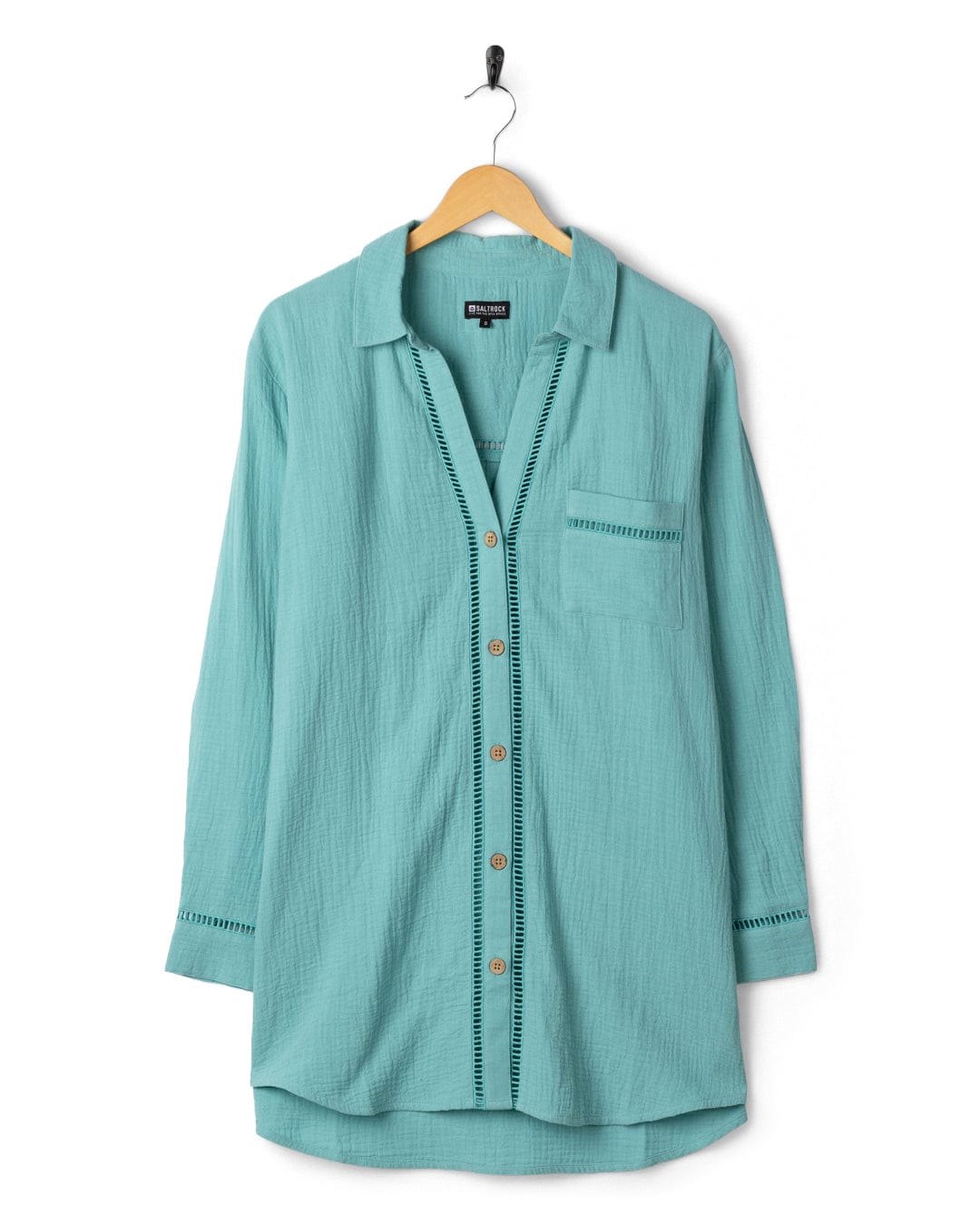 Calma Womens Oversized Beach Shirt in Blue