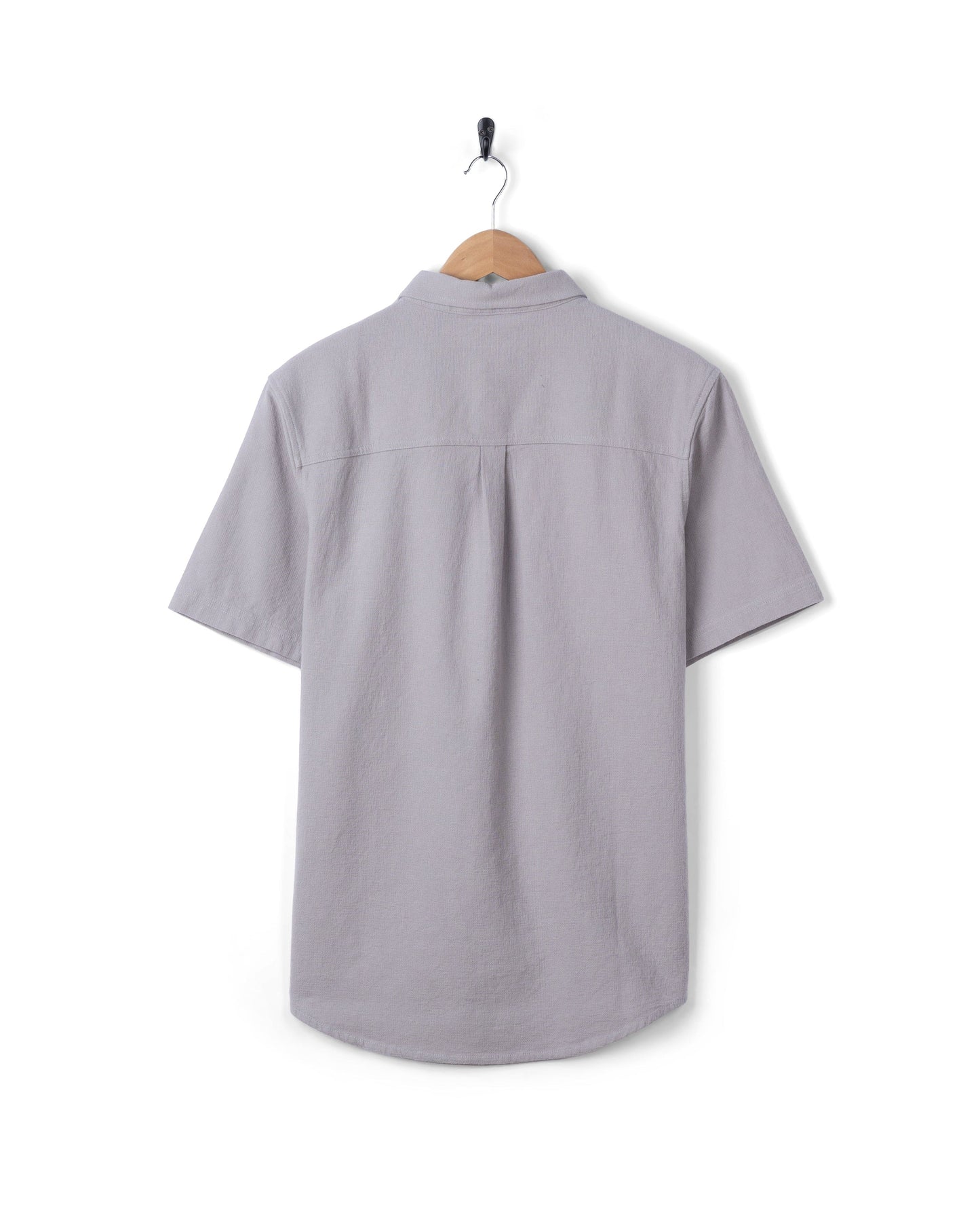 Polperro Mens Short Sleeve Shirt in Grey