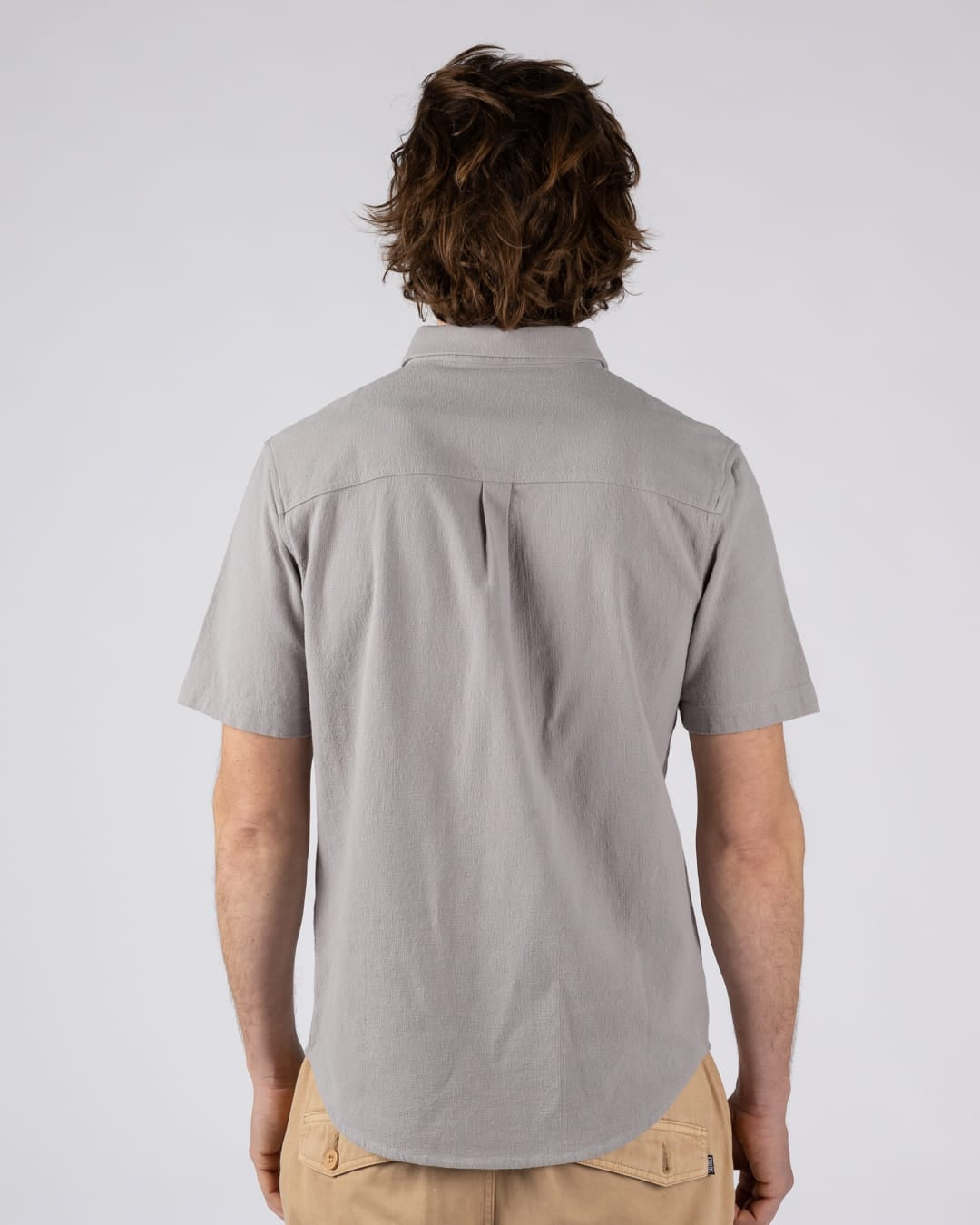 Polperro Mens Short Sleeve Shirt in Grey