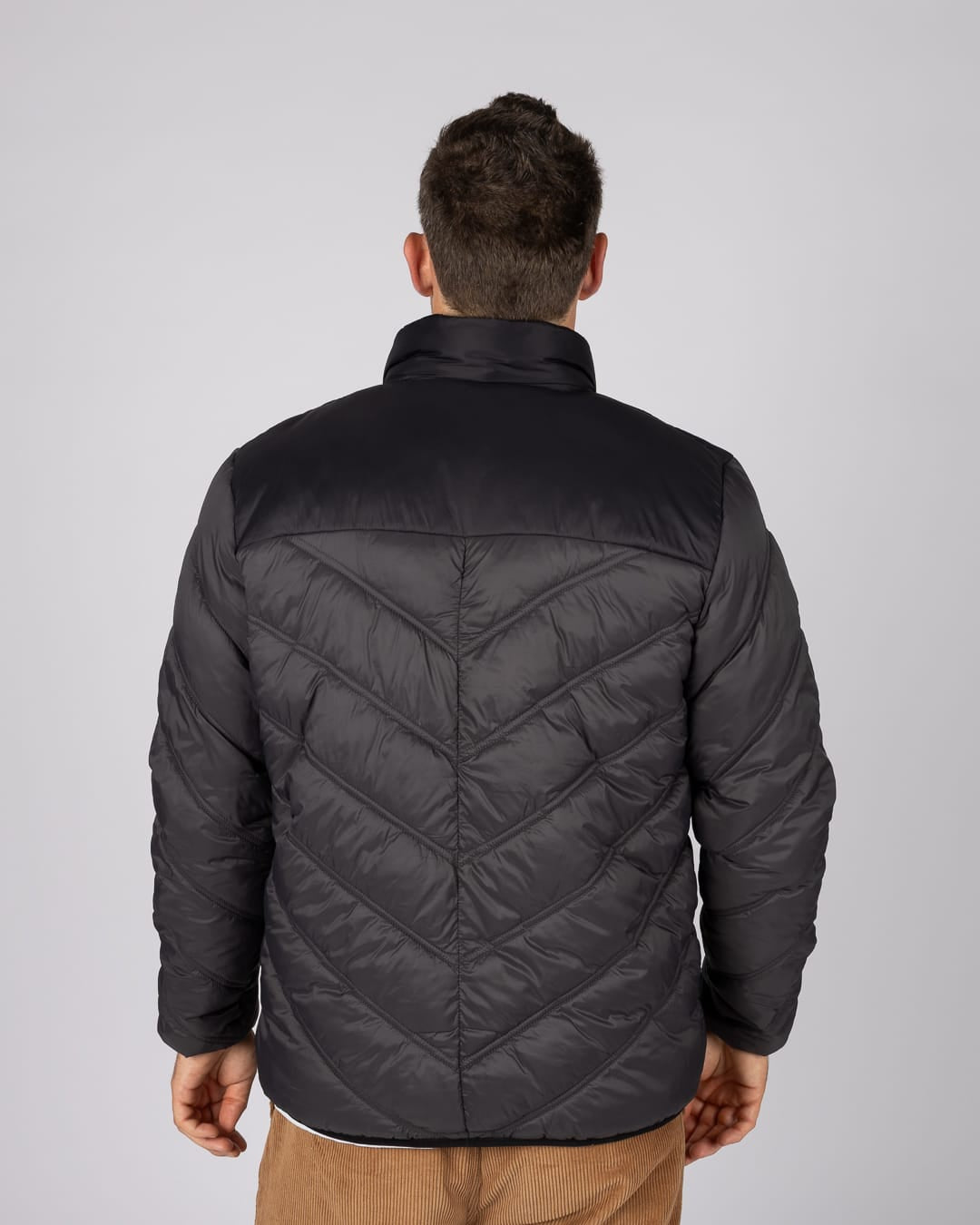 Racer Mens Water Resistant Padded Jacket in Black