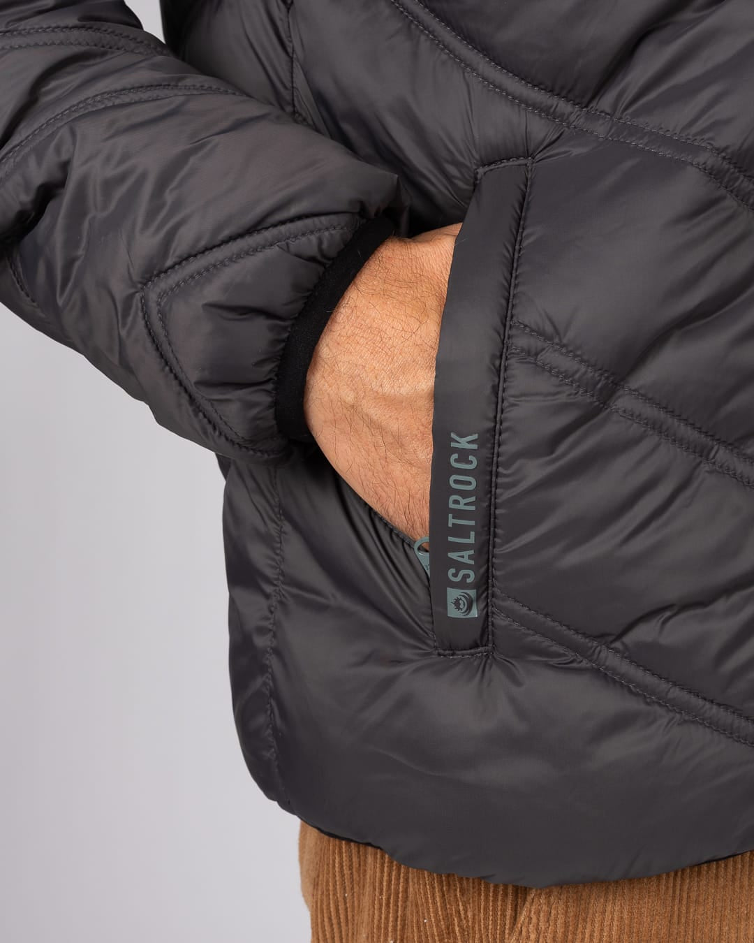 Racer Mens Water Resistant Padded Jacket in Black