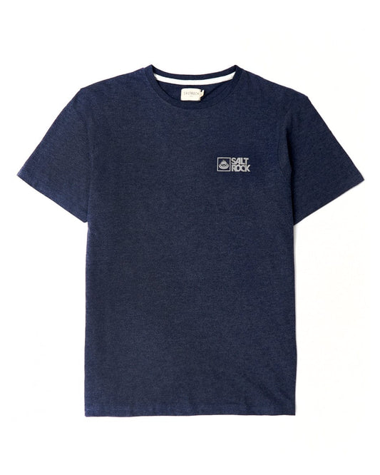A Saltrock navy basic t-shirt with a white logo on it.