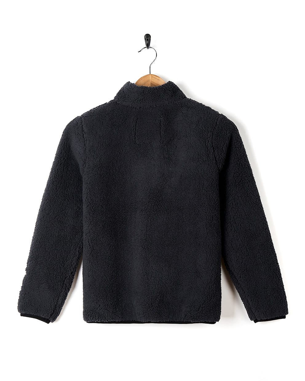 A Saltrock Sherpa Fleece jacket with front zip pockets hanging on a hanger.