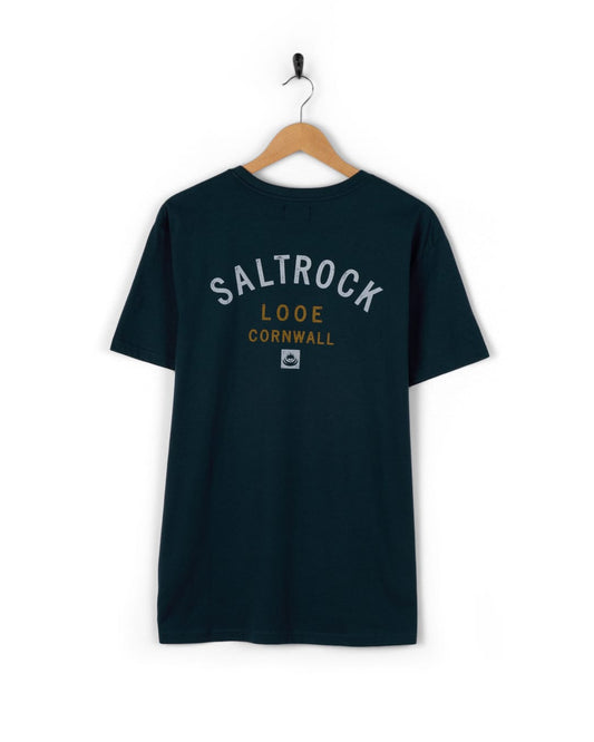 Looe Mens Location T-Shirt in Blue