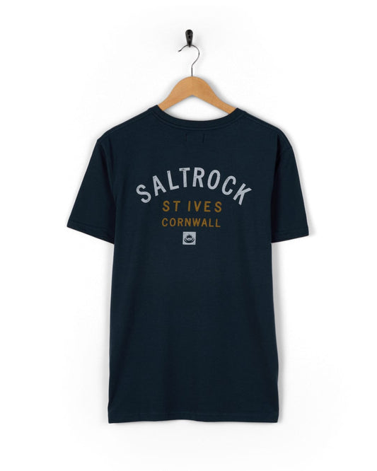 St Ives Location Mens T-Shirt in Blue