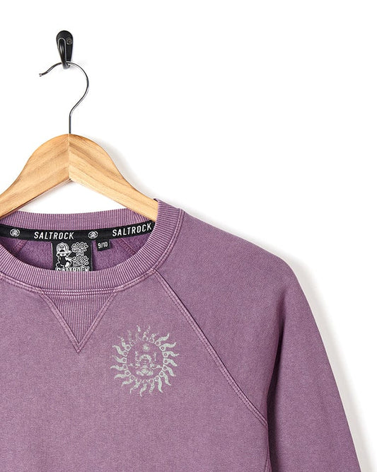 A Til Dawn - Kids Sweat - Purple sweatshirt with a sun on it from Saltrock.