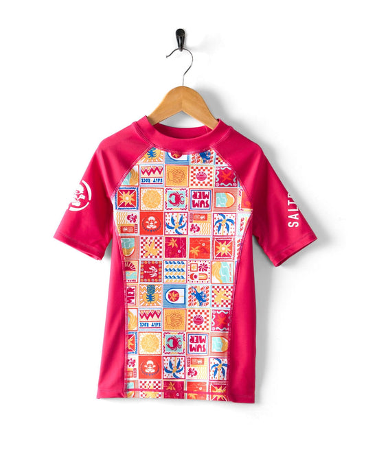 Tiles - Kids UPF Recycled Rashvest - Pink
