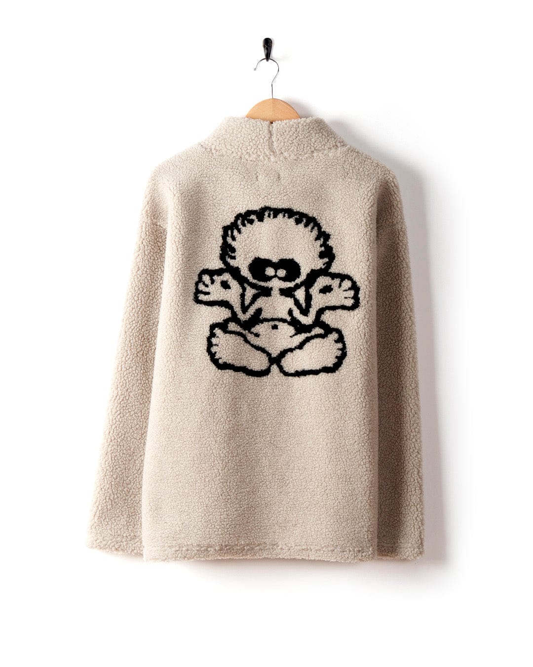Tok Unisex Oversized Recycled Borg Fleece in Cream