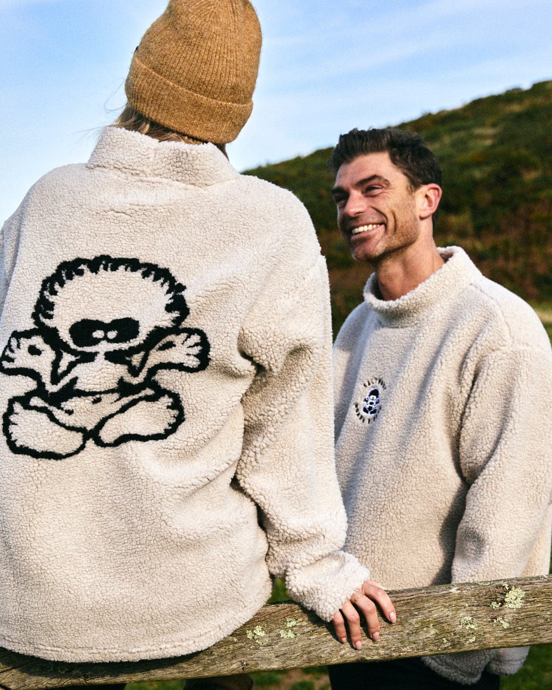 Tok Unisex Oversized Recycled Borg Fleece in Cream