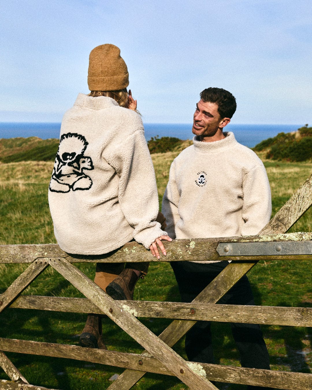 Tok Unisex Oversized Recycled Borg Fleece in Cream