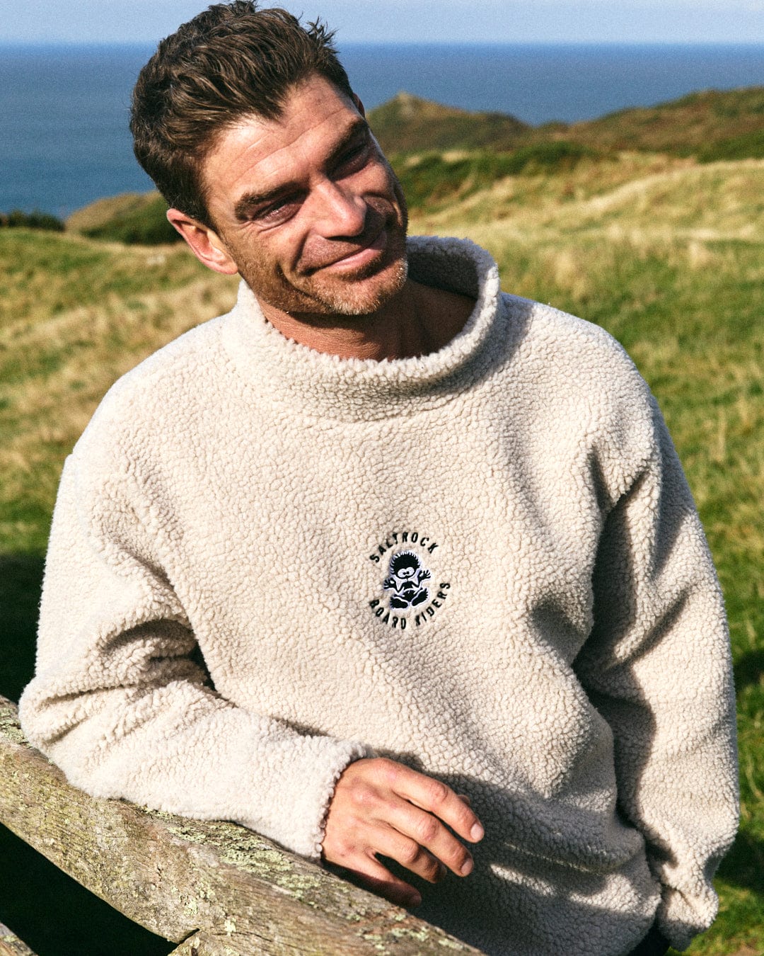 Tok Unisex Oversized Recycled Borg Fleece in Cream