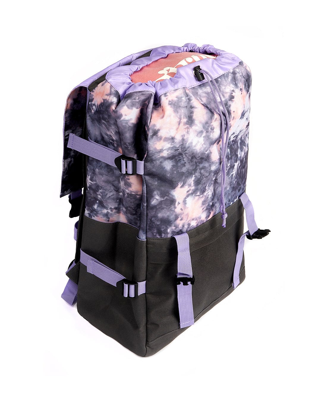 A Saltrock backpack with a Top Loader - Backpack - Pink/purple tie dye pattern.