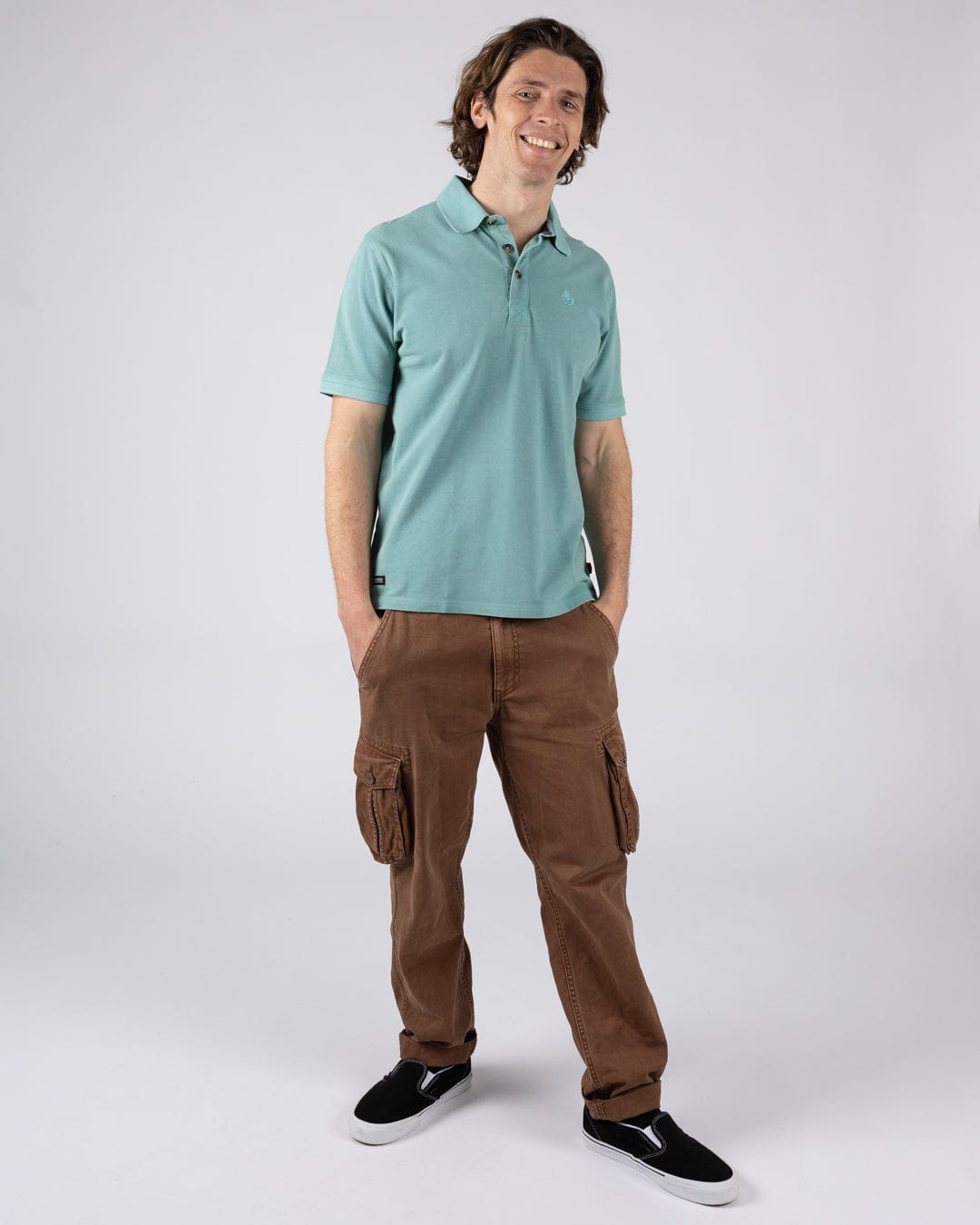 Seb Mens Short Sleeve Polo in Light Blue