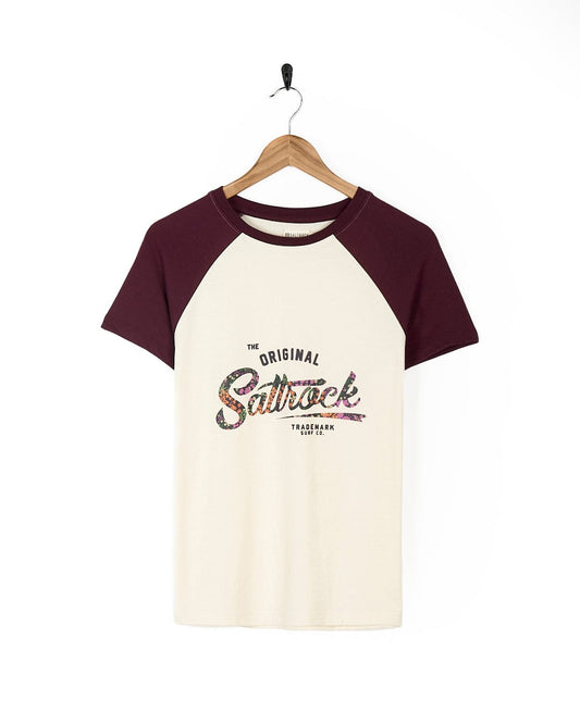 A Saltrock Trademark Floral - Womens Short Sleeve T-Shirt - Cream.